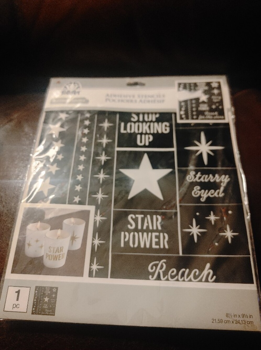 Star Power Adhesive Stencil Decal - Gold Star & Typography Accents